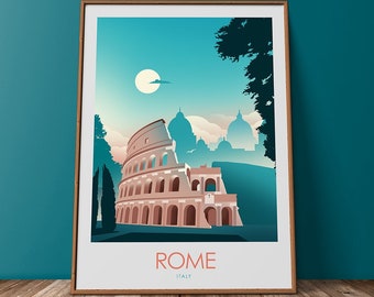 Italy Print Italy Poster Print Rome Print Rome Poster Travel Poster, Art Print, Travel Print, Honeymoon souvenir, Holiday Print, Colosseum