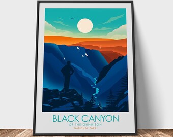 Black Canyon of the Gunnison National Park,  Colorado Travel Poster Travel Print National Park Poster Art print Living Room Art, Art Print