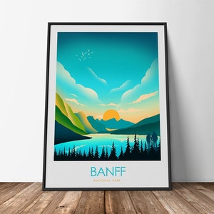 Banff Canadian National Park Poster, Banff Print Travel Poster, Travel Print, Art Print, Travel Gift, Wedding Gift, Honeymoon Gift