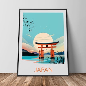 Visit Japan Print - Japan Poster | Travel Poster | Travel Print | Torii Gate