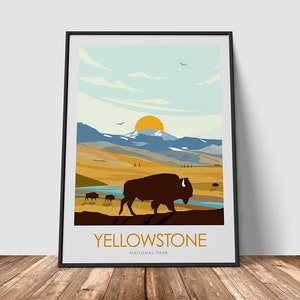 The Bison of Yellowstone National Park Art Poster Print Minimalist Poster, Print, Film Poster, Art Print Home Decor Wall Art, Poster, Art