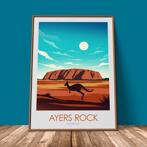 Ayers Rock / Uluru Art Print, Australia Travel Poster by Studio Inception