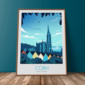 Ireland Travel Poster, Kinsale Print, Travel Print, Cork Poster, Art Prints, Ireland, Wall Hanging, Ireland Poster, Ireland Print, Cobh