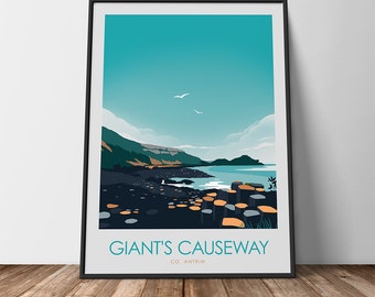 Vintage Antrim Coast Road Northern Ireland Ulster Transport Poster Print A3//A4