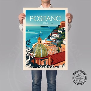 Italy Print Italy Poster Positano Print Travel Poster Travel Print Amalfi Coast Art Print Italy Travel Gift image 2