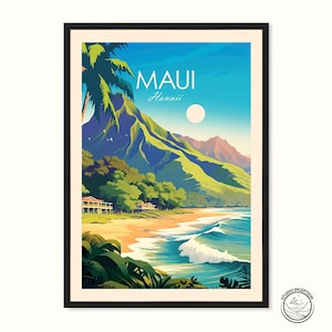 Maui Print Wall Art Maui Travel Print Maui Gift Wall Hanging Home Decor Hawaii Gift Birthday Present Maui Gift