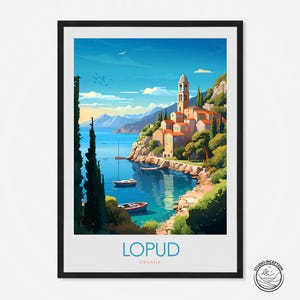 Lopud Travel Print Croatia Poster Framed Prints Travel Gift