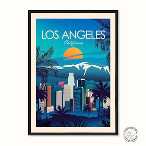 Los Angeles Travel Print, Los Angeles Poster, Los Angeles Wall Art, Art Prints, Travel Poster, California Print