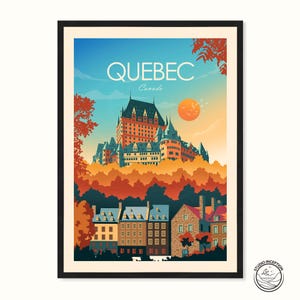 Quebec Print Canada Stampa di viaggio con Château Frontenac, stampa artistica, stampa di viaggio, poster di viaggio, arte murale