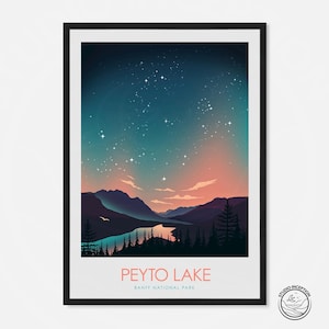 Peyto Lake Lake Banff Nationalpark Poster, Banff Print Reiseposter, Reisedruck, Kunstdruck, Reisegeschenk, Alberta Hochzeitsgeschenk