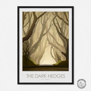 Impresión de viaje de The Dark Hedges, Irlanda del Norte, Condado de Antrim, Impresión de viaje, Arte irlandés, Impresiones artísticas, Irlanda, Gráfico, Arte irlandés, Póster de Irlanda