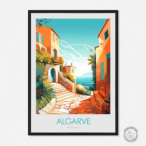 Algarve Print, Portugal Print, Wall Art, Portugal Travel Print Poster Gift Algarve Travel Print Wall Hanging Home Décor