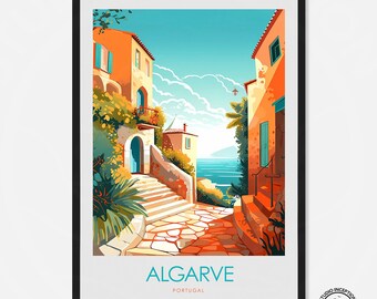 Algarve Print, Portugal Print, Wall Art, Portugal Travel Print Poster Gift Algarve Travel Print Wall Hanging Home Décor