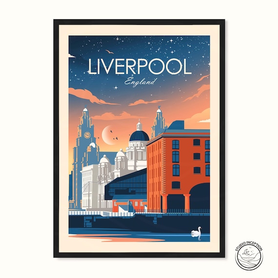 Liverpool Print, Liverpool City Gift, Liverpool Poster, England Print, Travel Poster, Travel Print by Studio Inception