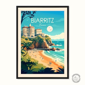 Biarritz Travel Print Biarritz Poster France Home Decor Art Print Biarritz Wall Art Travel Gift Birthday Present