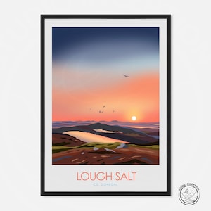 Lough Salt Co Donegal Travel Print, Wild Atlantic Way, Travel Print, Irish Art, Art Prints, Ireland, Graphic Print, Ireland Poster, Ireland