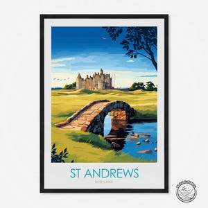 Stampa di St Andrews Scotland Golf Club Regalo per golfista Stampa di golf scozzese Arte della 18a buca Poster incorniciato del St Andrews Golf Club Opzioni personalizzate