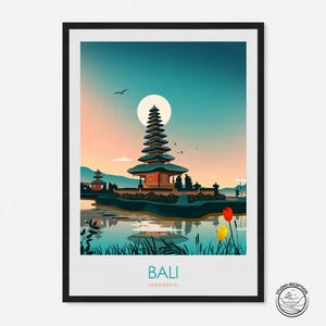 Bali Indonesia Art Print Bali Print Bali Poster Travel Poster, Print, Travel Print, Honeymoon souvenir, Art Prints, Poster Print