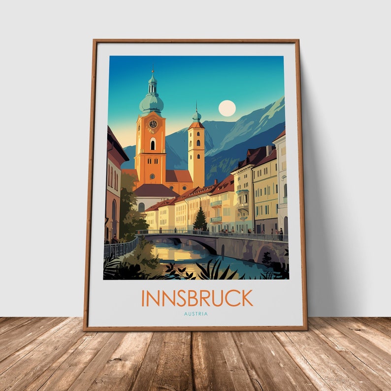 Innsbruck Print Austria Poster Travel Poster Home Decor Print, Austria Wall Art, Innsbruck Art, Austria, Wall Art image 7