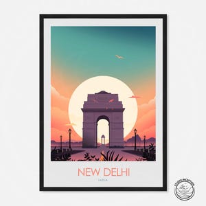India Travel Print, India Gate, Gift, Poster, Art, Artwork, New Delhi Art, Home Decor, Vacation, Souvenir, Art Print, Travel Poster Wall Art