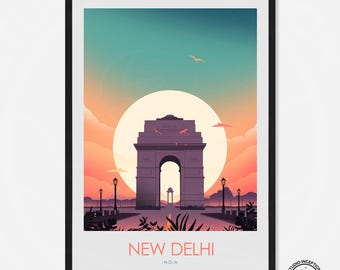 India Travel Print, India Gate, Gift, Poster, Art, Artwork, New Delhi Art, Home Decor, Vacation, Souvenir, Art Print, Travel Poster Wall Art