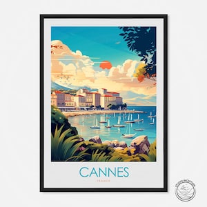 Cannes Travel Print Travel Poster Wall Art Cannes Wall Hanging Home Decor Cannes Gift France Painting