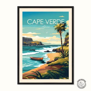 Cape Verde Print, Cabo Verde Travel Poster, Africa Wall Art, Gallery Wall Art, Personalised Travel Art, Cape Verde Art, Framing Available