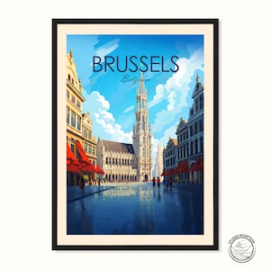Grand Place Bruxelles Stampa di viaggio Belgio Poster Bruxelles Regalo Bruxelles Arte