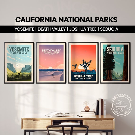 Big Sur California National Park Travel Retro Vintage Fine Art Poster Wall Decorative digital art Design Printed in Los Angeles
