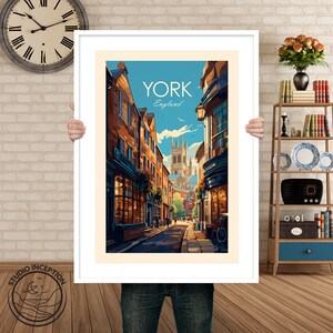 York traditional Travel Print York Travel Poster York Print, York Poster York Gift Wall Art Framed Prints image 7