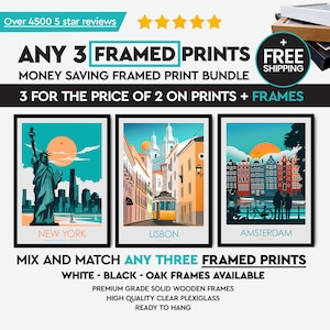 Oferta de ahorro: 3 impresiones enmarcadas a su elección, elija su tamaño, póster de viaje, impresión de viaje, impresiones artísticas, regalos de arte, arte de viaje