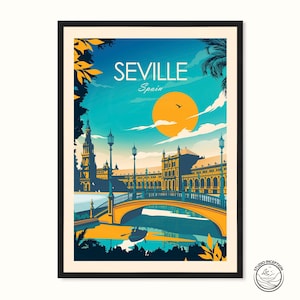 Seville Print, Spain Wall Art, Seville, Seville Travel Poster, Madrid Art, Spain, Wall Art, Spain Prints, Spain Decor