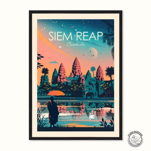 Siem Reap traditional Print Poster, Cambodia Print Wall Art, Angkor Wat Print, Asia Poster Print, Wall Decor, Studio Inception