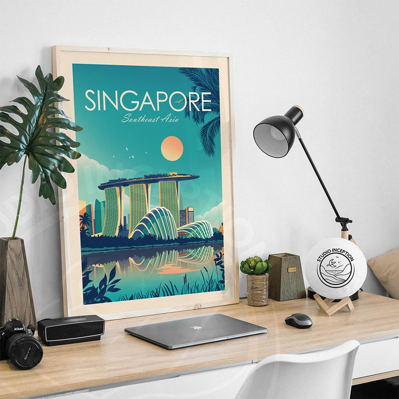 Singapore Print Poster Singapore Wall Art Gift Asia Poster Etsy