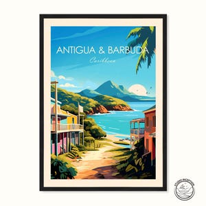 Antigua Travel Print Barbuda Wall Art Antigua and Barbuda Gift Antigua and Barbuda Poster Wall Hanging Home Décor Wall Art Caribbean