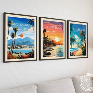 Santa Barbara Traditional Travel Print California Poster Santa Barbara Photo USA Travel Art Travel Gift with Customised Options image 5