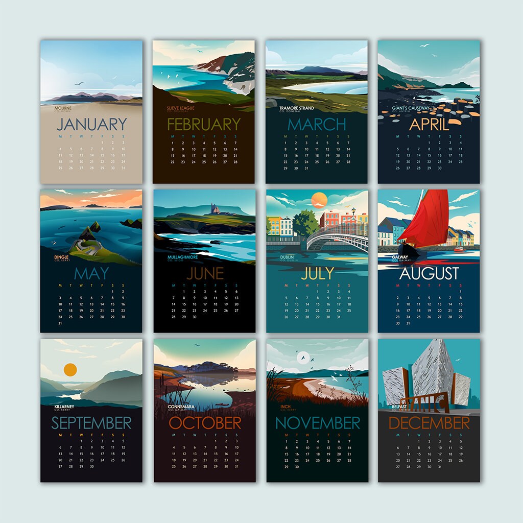 2021 Calendar featuring 12 stunning scenes in Ireland Wall Etsy
