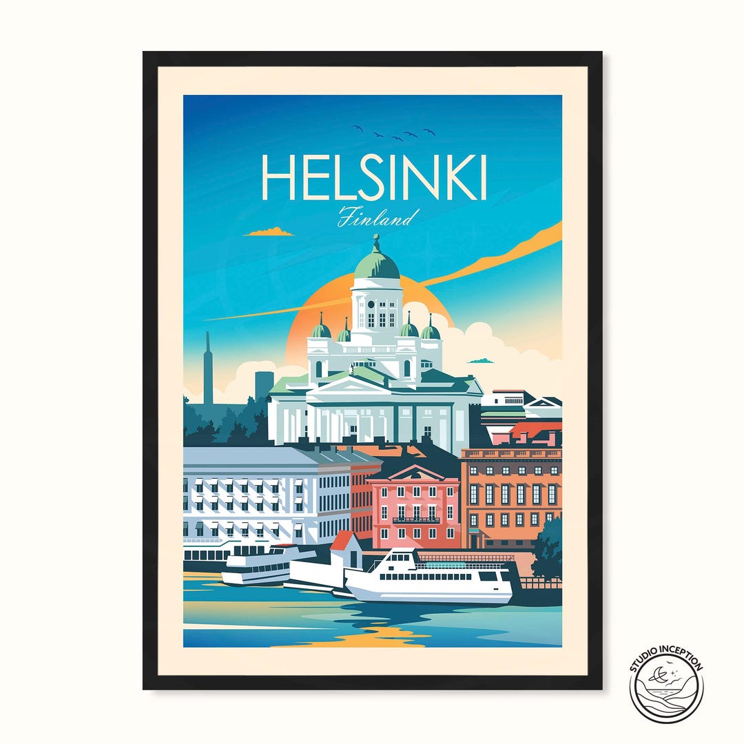 Helsinki Print Poster, Helsinki Wall Art, Gift, Finland Poster