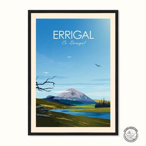 Impresión de viaje de Donegal Errigal Irlanda / Póster de Donegal