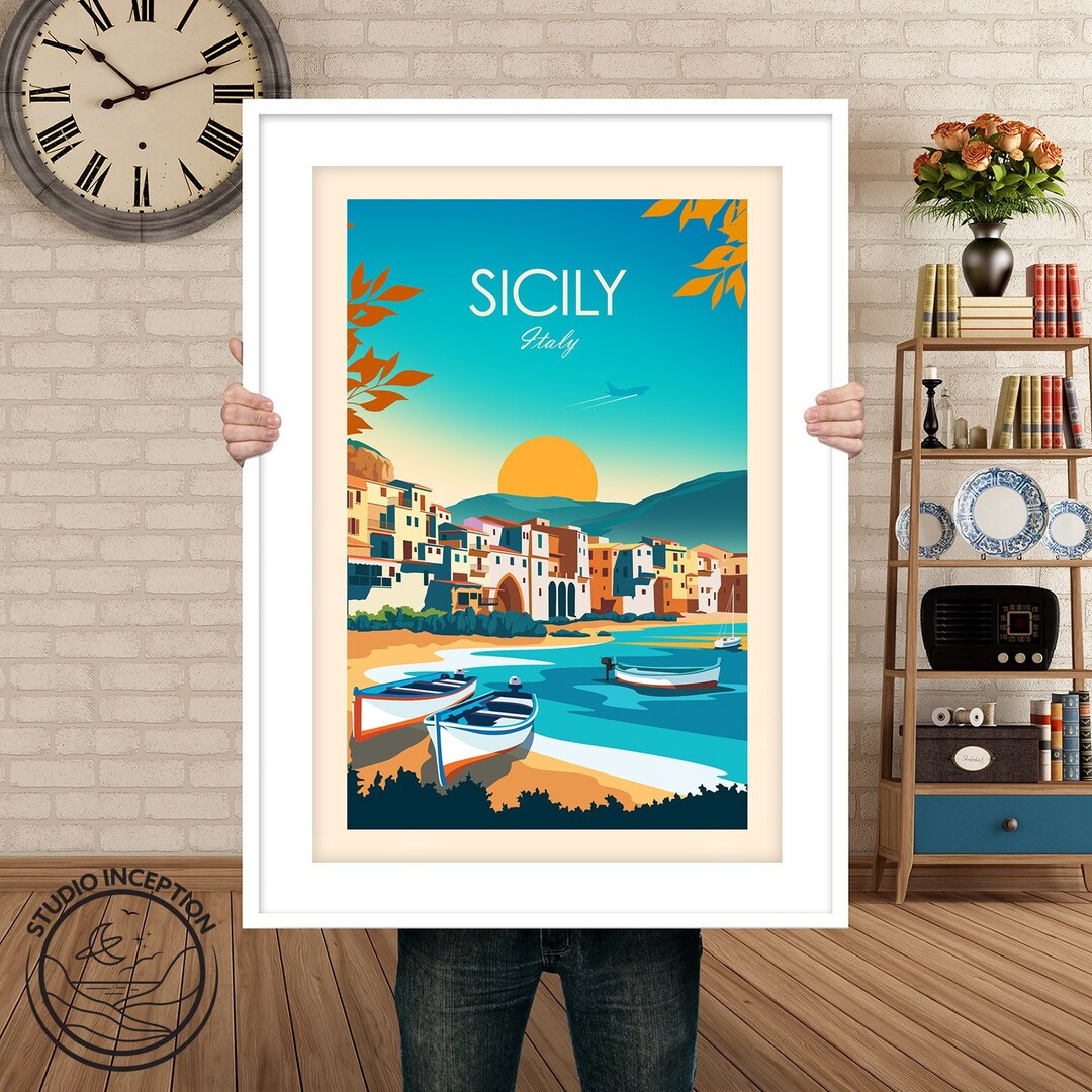 Italy Sicily Print Italy Travel Poster Travel Print Etsy 日本