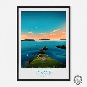 Dingle Dunquin Pier Irish Travel Poster, Ireland Travel Poster, Ireland Art Print, Irish Prints, Irish Poster, Prints, Poster Wall Art Kerry