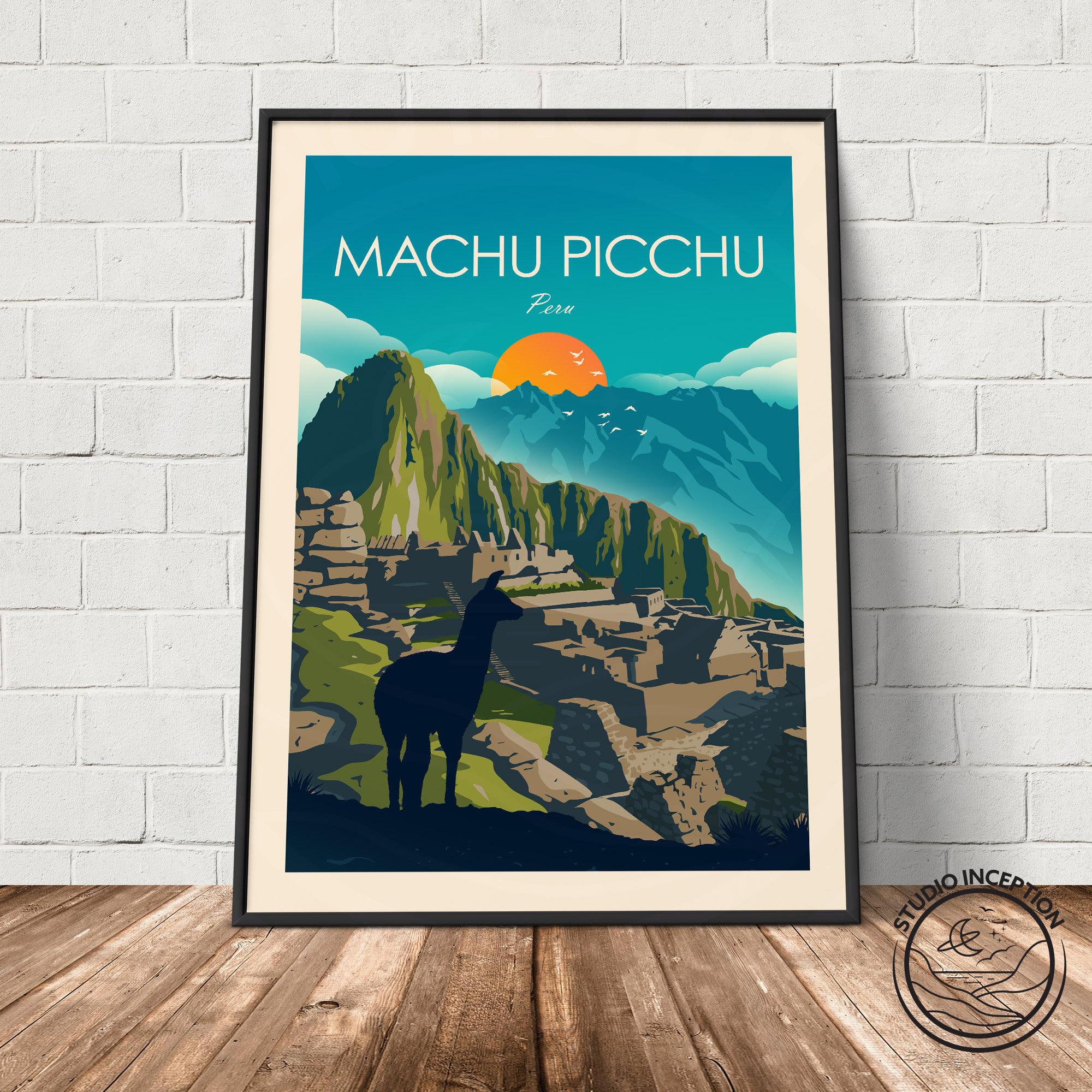 znwrr Plaque en métal Machu Picchu Pérou Plaque en métal vintage rustique Décor Cave Café Bar Chambre Maison Décoration murale 15x30cm