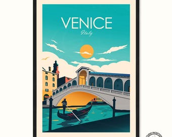 Venice Italy Art Print, Poster, Travel Print, Travel Poster, Wall Art, Living Room Prints