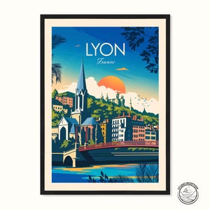 Lyon Print, France Travel Poster, Lyon poster, France print by Studio Inception