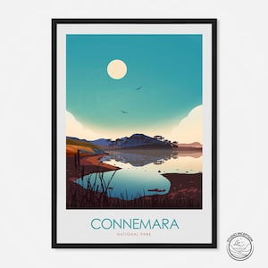 Connemara National Park Travel Poster, Ireland Travel Print, Galway Print, Irish Prints, Irish Poster, Prints, Poster, Wall Art