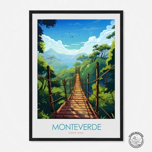 Monteverde Travel Print Costa Rica Poster Monteverde Cloud Forest Wall Art Santa Elena Art Costa Rica Travel Gift Outdoor Lover aangepast