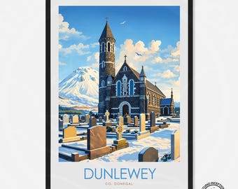 Dunlewey Donegal reisposter – Ierland Wall Art Print |