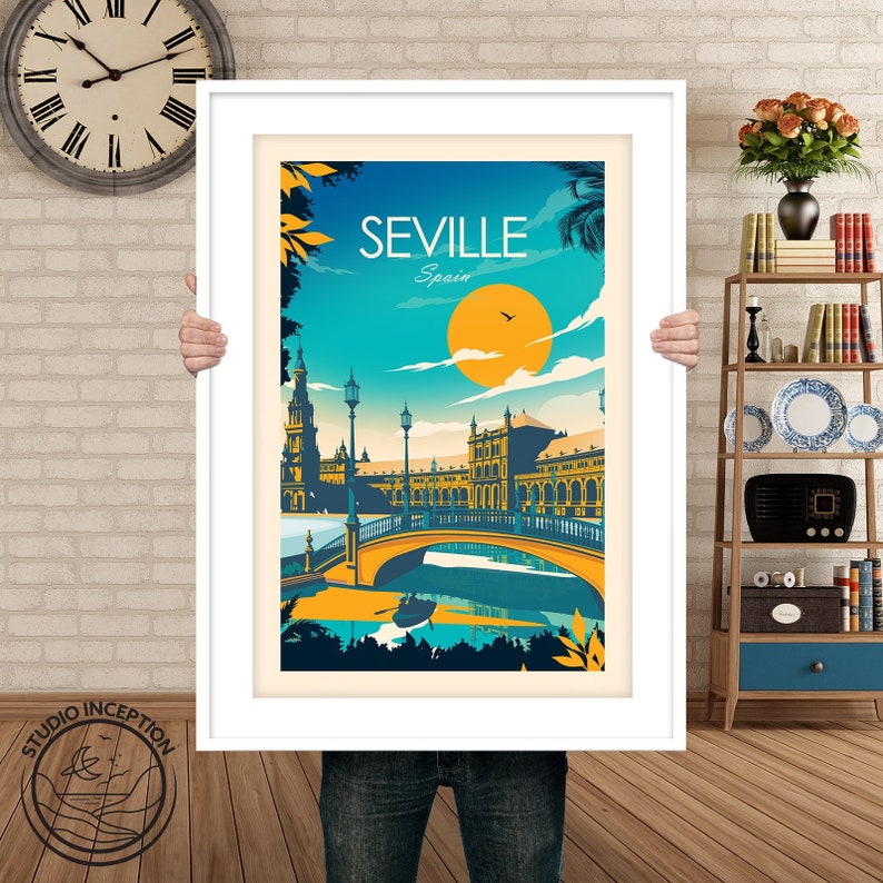 Seville Print, Spain Wall Art, Seville, Seville Travel Poster, Madrid Art, Spain, Wall Art, Spain Prints, Spain Decor image 5