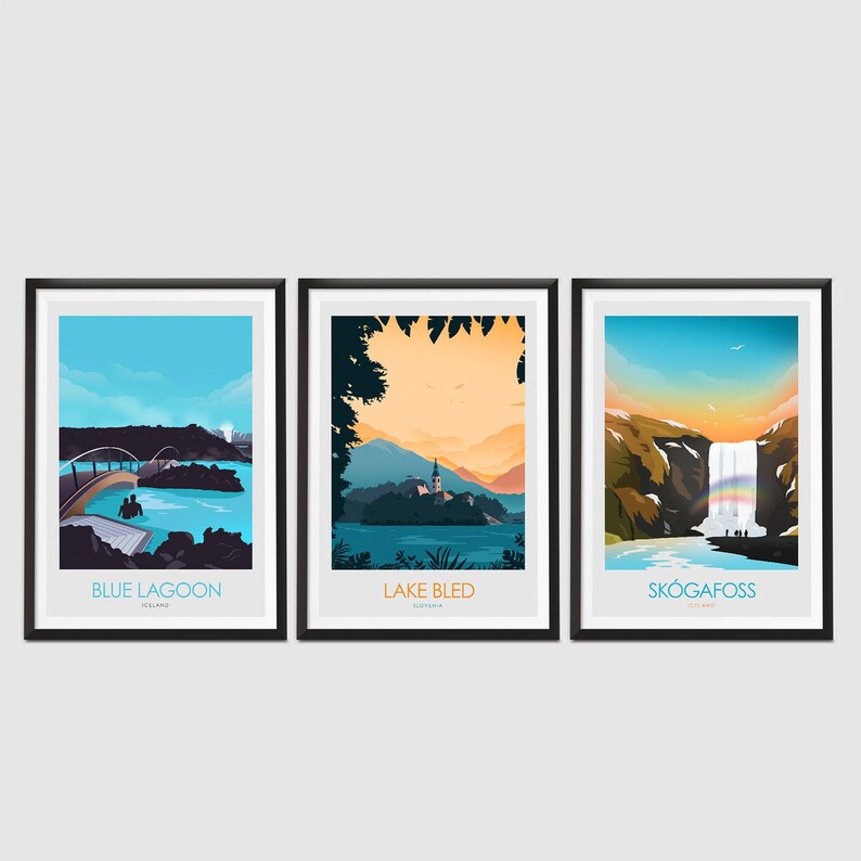 Slovenia Travel Poster Print, Lake Bled, Traditional Style Home Decor, Souvenir, Art Print, Gift, Travel Poster Wall Art image 8