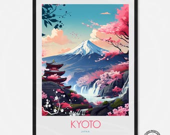 Kyoto Print Japan Travel Poster Japanese Wall Art Travel Gift Kyoto Home Decor Kyoto Travel Print Kyoto Illustration Custom Art Gift